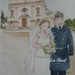 acuarelas personalizadas para bodas invitaciones iglesia uniforme militar