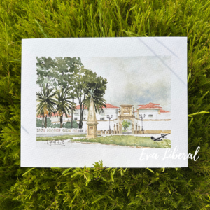 lamina-puerta-parque-arsenal-militar-ferrol-acuarelas-eva-liberal